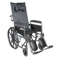 Drive Medical Silver Sport Reclining Wheelchair - 18" Seat ssp18rbdfa